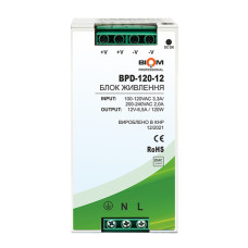 Блок живлення Biom Professional DC12 120W BPD-120-12 10A под DIN-рейку (00-00021770)