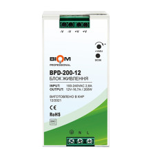 Блок живлення Biom Professional DC12 200W BPD-200-12 16,7A під DIN-рейку (00-00021772)