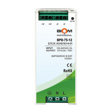 Блок живлення Biom Professional DC12 75W BPD-75-12 6,5A под DIN-рейку (00-00021769)