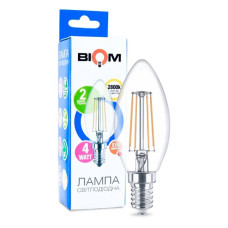 Світлодіодна лампа Biom Filament FL-305 C37 4W E14 2800K тепле світло
