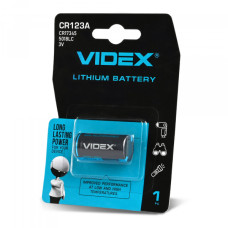 Батарейка літієва Videx CR123A 1шт BLISTER CARD (CR123A 1pc)