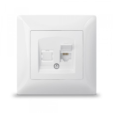 Розетка PC одинарна комп'ютерна біла TITANUM STANDARD (ТF-ST-SK1PC-W)