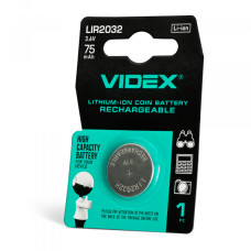 Акумулятор літієвий Videx LIR2032 1шт BLISTER CARD (LIR2032 1B)