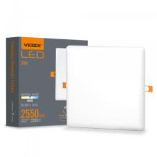 LED світильник безрамковий квадратний VIDEX VLE-DLFS-244 24W 4000K 220V (VLE-DLFS-244)