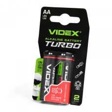 Батарейка лужна Videx LR6/AA Turbo 2шт BLISTER (LR6T/AA 2B)