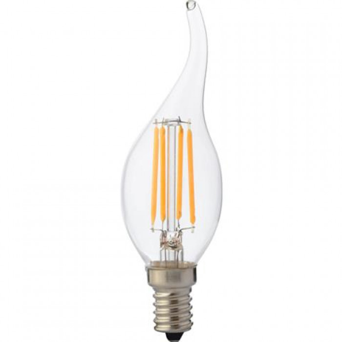 Лампа світлодіодна  Filament flame - 6 6W свічка на вітрі Е14  2700К Horoz Electric