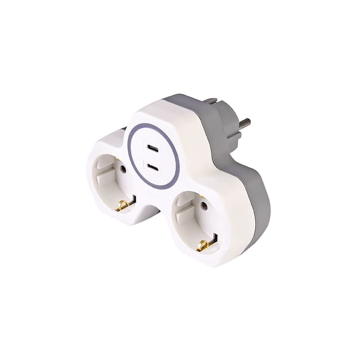 Розгалужувач подвійний (трійник) + 2 Х USB Type-C  GOLYAT-3 132-001-0003