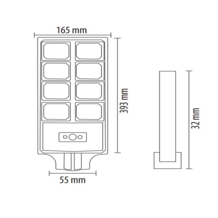 Вуличний консольний LED світильник на сонячній батареї з датчиком руху COMPACT PRO-40 074-010-1040