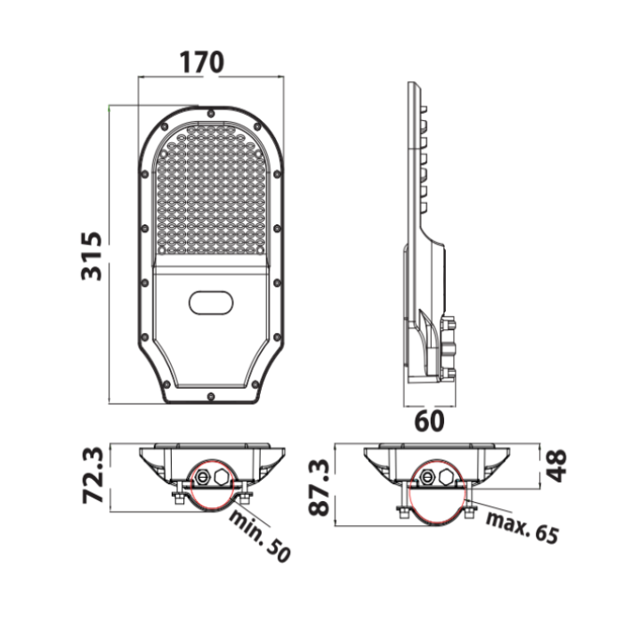 Консольний вуличний світлодіодний світильник ORLANDO PRO -30 30W  074-005-1030
