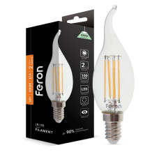 Світлодіодна лампа Feron Filament LB-159 6Вт E14 4000K свічка на вітрі (25751)