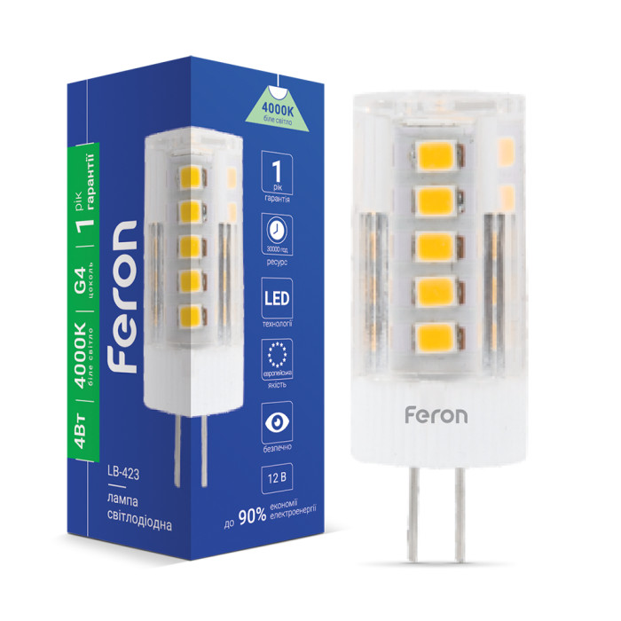 Світлодіодна лампа Feron LB-423 4Вт G4 4000K 12V (25773)