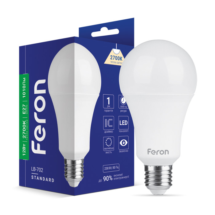 Світлодіодна лампа Feron LB-702 12Вт E27 2700K (25977)