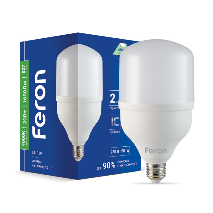 Світлодіодна лампа Feron LB-920 20Вт E27 4000K (01875)