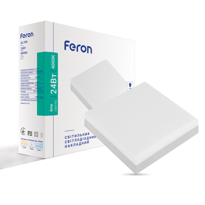 Світлодіодний накладний світильник Feron AL709 24Вт 4000K білий (01912)