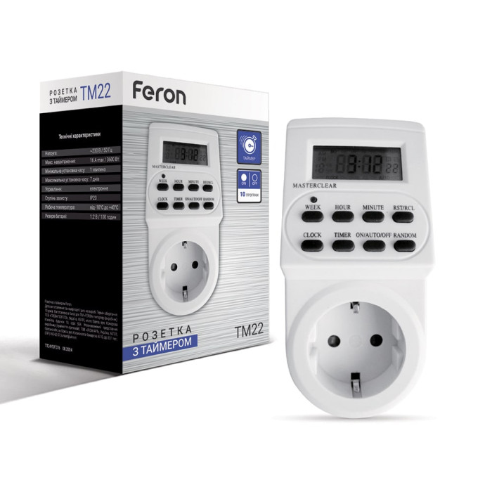Розетка з таймером Feron TM22 (23205)