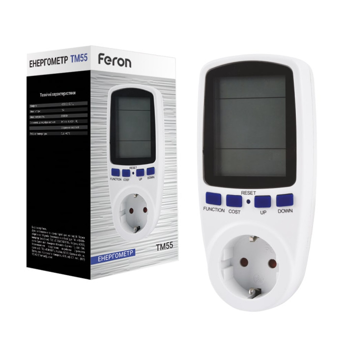 Розетка з лічильником електроенергії енергометр Feron TM55 (23246)