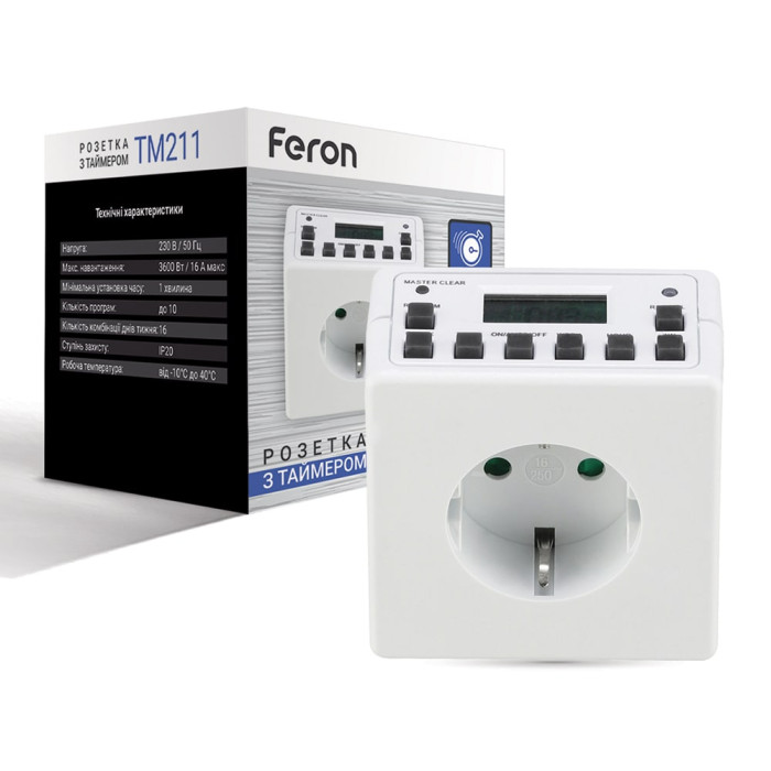 Розетка з таймером Feron TM211 (23366)