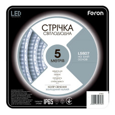 Світлодіодна стрічка Feron LS607 12В 14.4Вт/м холодний білий (27652)