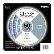 Світлодіодна стрічка Feron LS606 12В 7.2Вт/м 50м білий (32281)