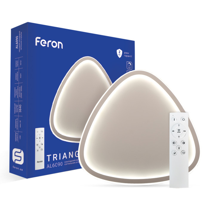 Світлодіодна накладна люстра Feron AL6090 TRIANGLE 60Вт білий (40279)