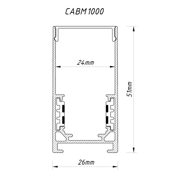 Шинопровід Feron CABM1000 чорний накладний 1м (41959)