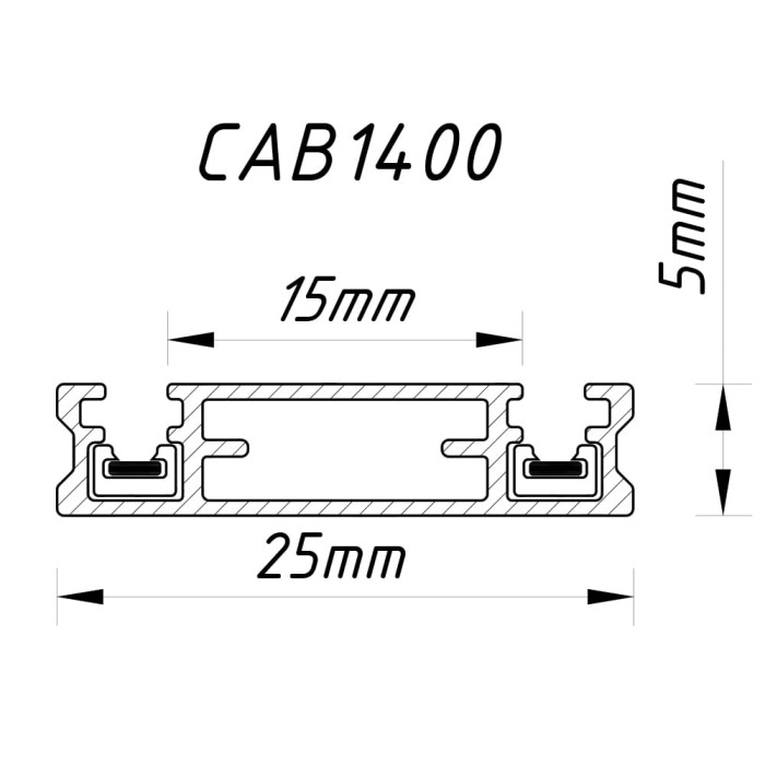 Шинопровід Ardero CAB1400 ULTRA чорний накладний 1м (80103)
