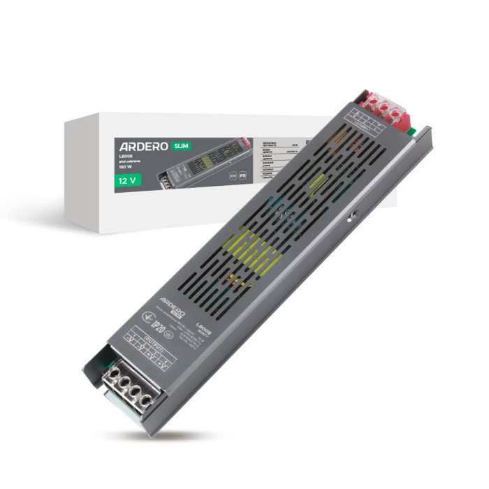 Блок живлення для LED стрічки Ardero LB008 12В 180Вт (80577)