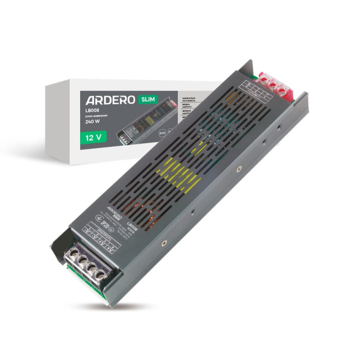 Блок живлення для LED стрічки Ardero LB008 12В 240Вт (80578)