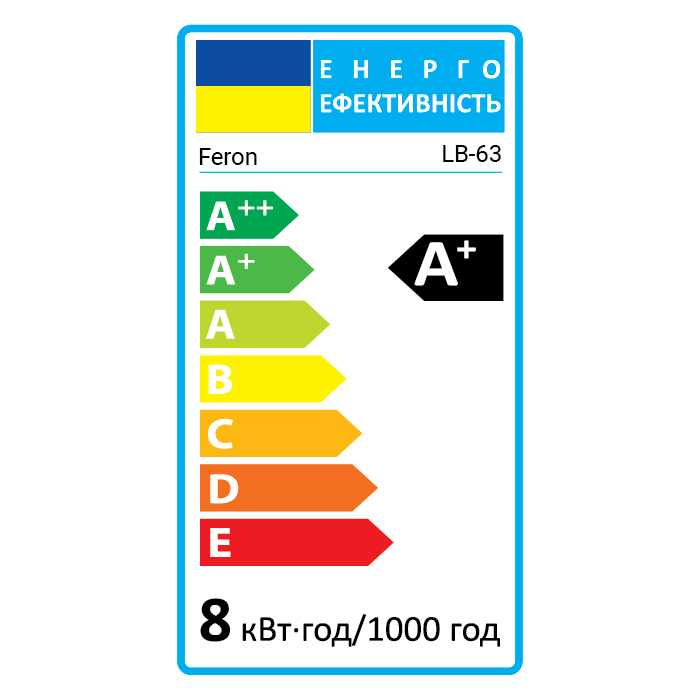 Світлодіодна лампа Feron Filament LB-63 8Вт E27 4000K (25632)