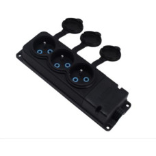 Колодка каучукова чорна 3-а 16A 250V
