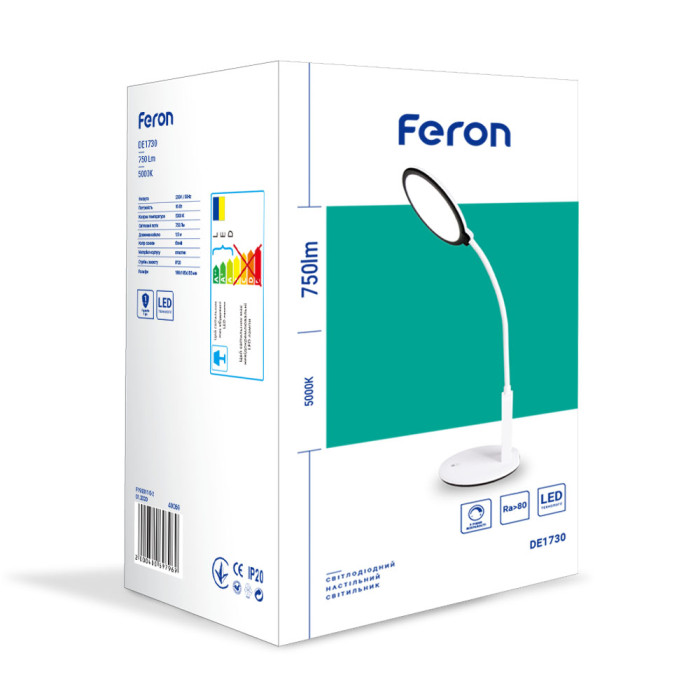 Настільний світлодіодний світильник Feron DE1730 16Вт білий (40069)