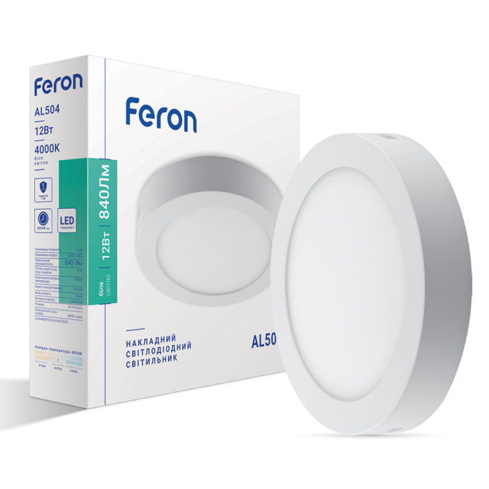 Світлодіодний накладний світильник Feron AL504 12Вт 4000K білий (01680)