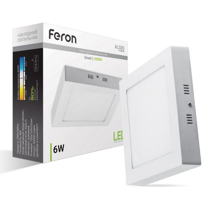 Світлодіодний накладний світильник Feron AL505 6Вт 4000K білий (01683)