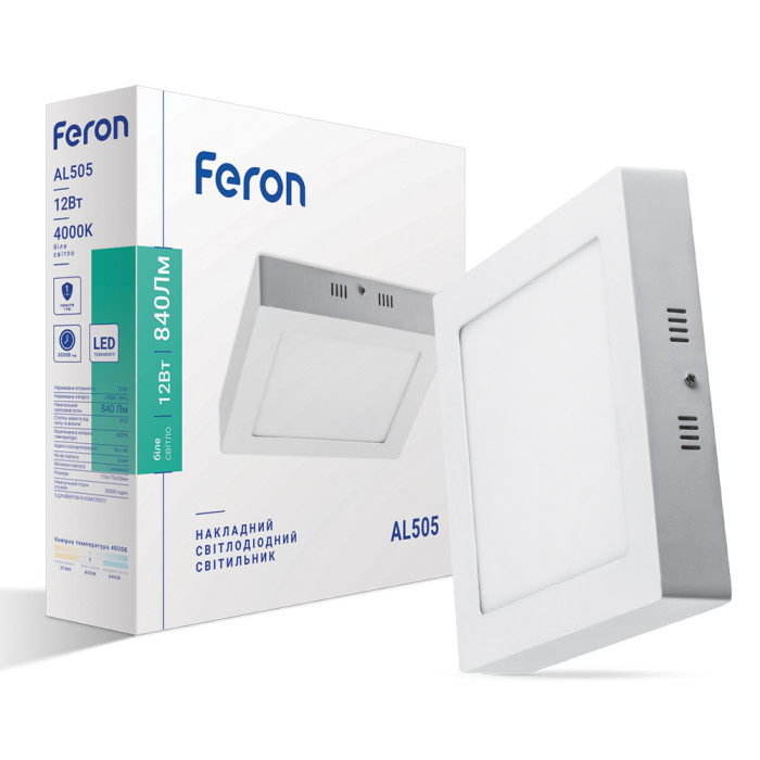 Світлодіодний накладний світильник Feron AL505 12Вт 4000K білий (01684)