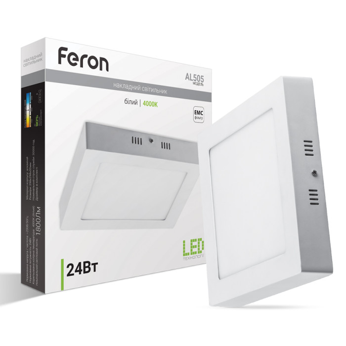 Світлодіодний накладний світильник Feron AL505 24Вт 4000K білий (01686)