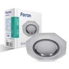 Вбудований світильник Feron CD8020 під лампу з підсвіткою хром (01833)
