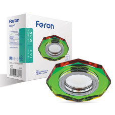 Вбудований світильник Feron 8020-2 під лампу 5-мультиколор (20078)