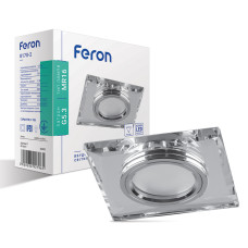 Вбудований світильник Feron 8170-2 під лампу з підсвіткою срібло (28492)