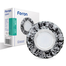 Вбудований світильник Feron CD831 під лампу з підсвіткою чорний срібло (40024)