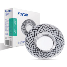 Вбудований світильник Feron CD833 під лампу з підсвіткою прозорий срібло (40026)