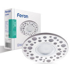 Вбудований світильник Feron CD989 під лампу з RGB підсвіткою матовий білий (40027)