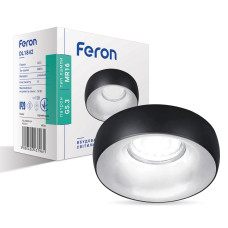 Вбудований світильник Feron DL1842 під лампу чорний хром (40043)