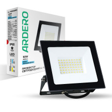 Світлодіодний прожектор Ardero LL-1050ARD 50Вт 6500K чорний (80018)