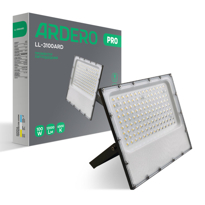 Світлодіодний прожектор Ardero LL-3100ARD PRO 100Вт 6500K сірий (80028)