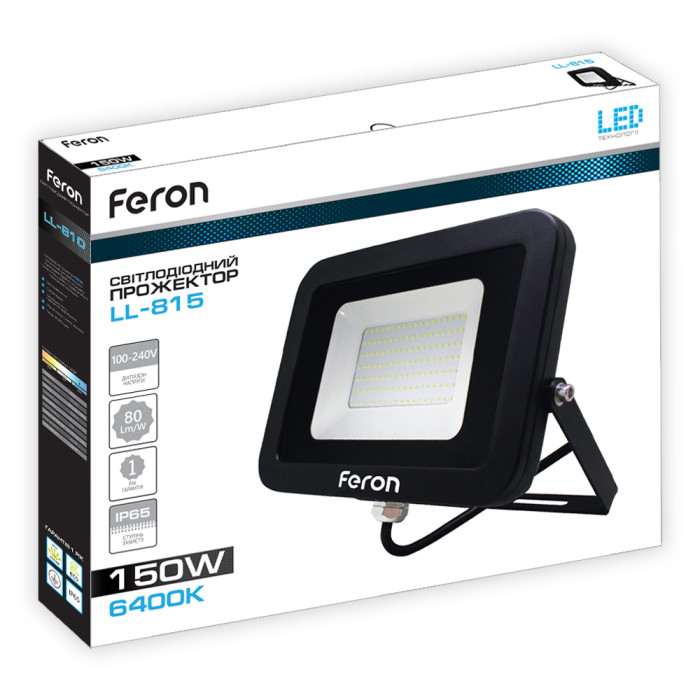 Світлодіодний прожектор Feron LL-815 150Вт 6400K чорний (32818)