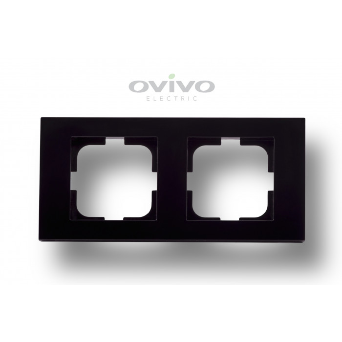 Рамка 2-на GRANO чорний металік Ovivo Electric