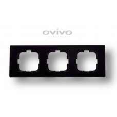 Рамка 3-на GRANO чорний металік