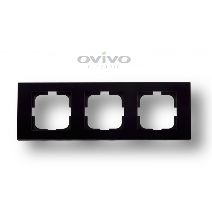 Рамка 3-на GRANO чорний металік Ovivo Electric