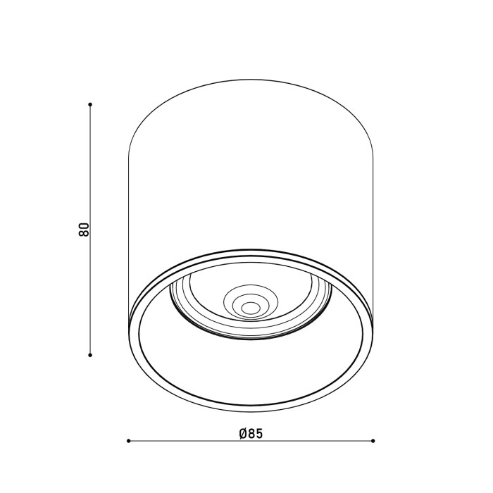 Світильник точковий KLOODI KD-EYE85 10W 3K BK