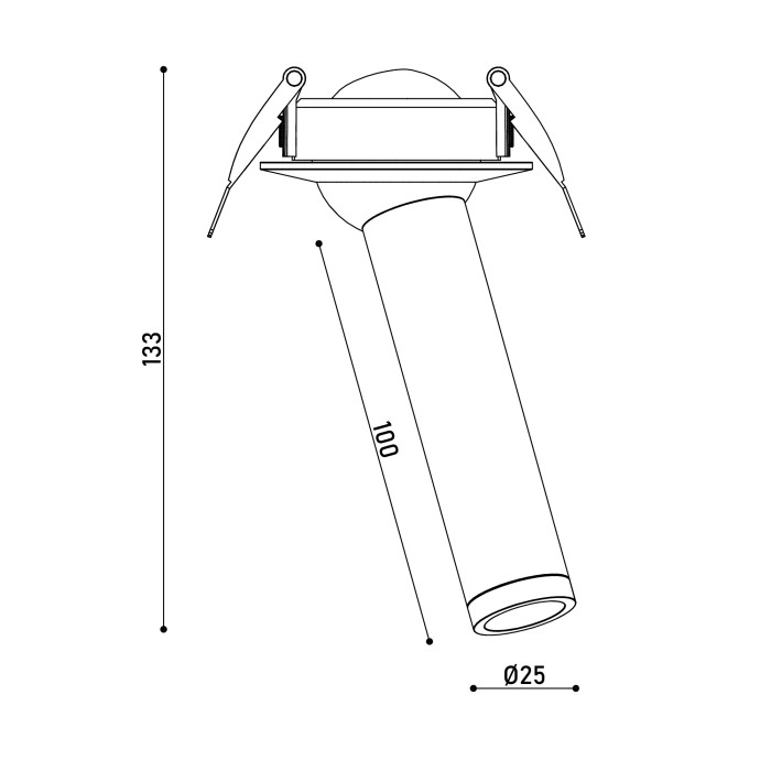 Світильник точковий врізний KLOODI KD-TUB100 5W 3К BK